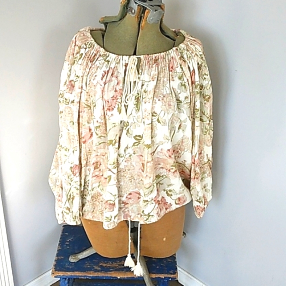 VTG Y2K RALPH LAUREN BOHO DENIM SUPPLY INDIA MADE COTTON BLEND BLOUSE WOMANS L